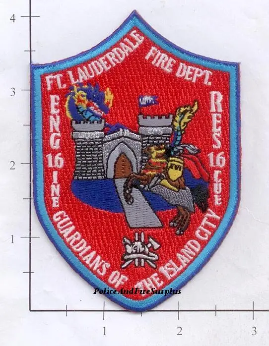 Florida - Fort Lauderdale Engine 16 Rescue 16 Fire Dept Patch 1