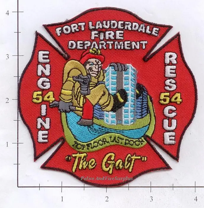 Florida - Fort Lauderdale Engine 54 Rescue 54 Fire Dept Patch 1