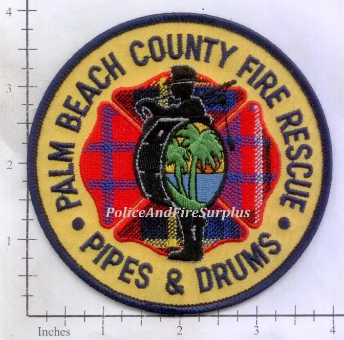Florida - Palm Beach County Fire Rescue Pipes & Drums Patch 1