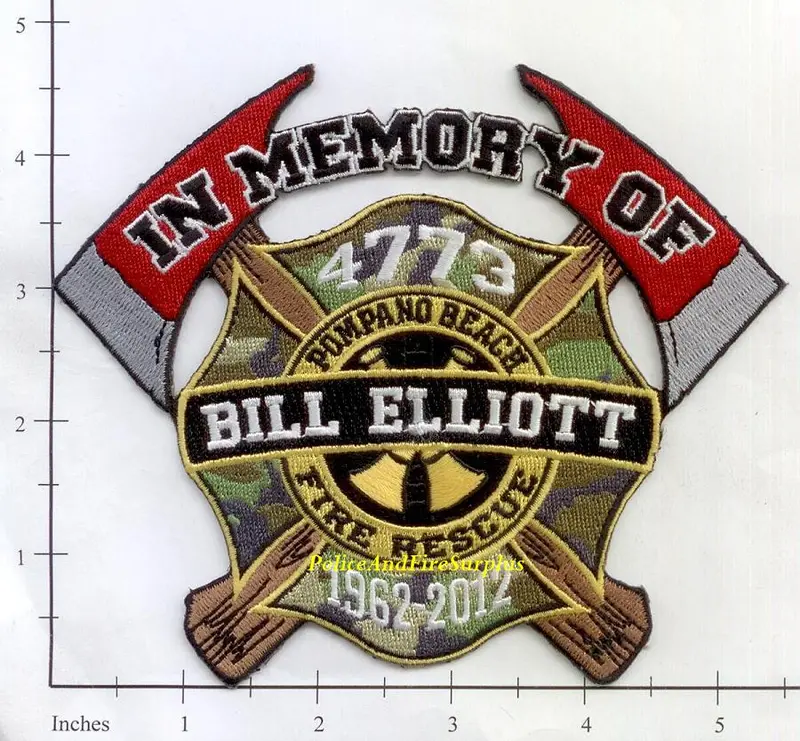 Florida - Pompano Beach Fire Dept In Memory Of Bill Elliot Patch 1