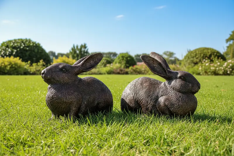 Furry Bunny Rabbit Statues 1