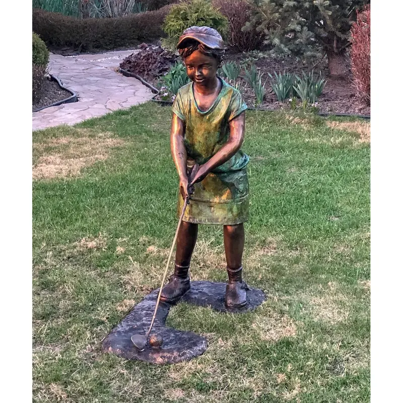 Future Golfer Girl Bronze Statue 1
