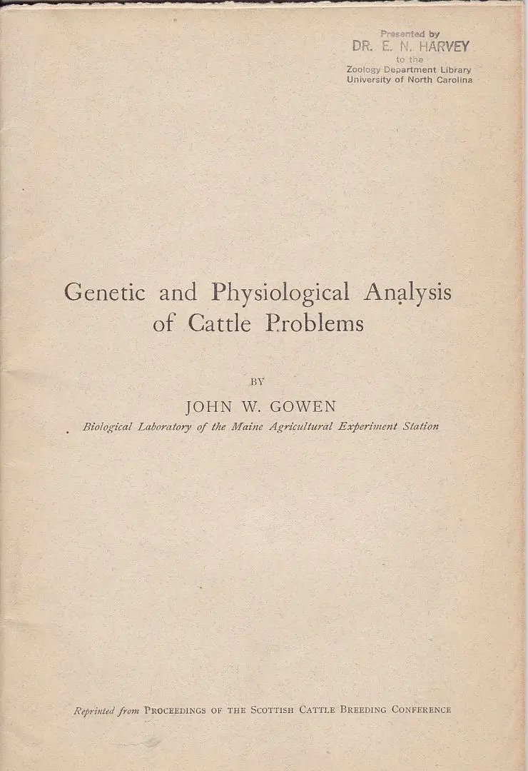Genetic And Physiological Analysis Of Cattle Problems 1