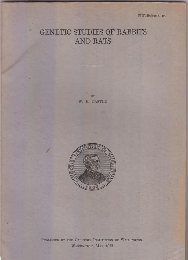 Genetic Studies Of Rabbits And Rats By Castle, W.E. 1