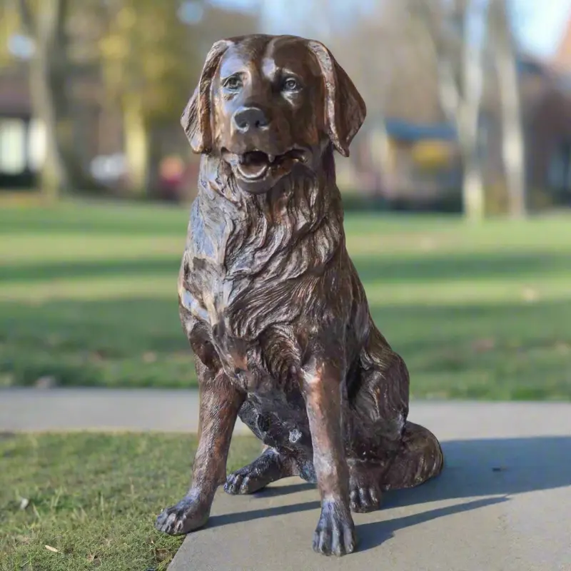 Golden Retriever Statue Sitting 1
