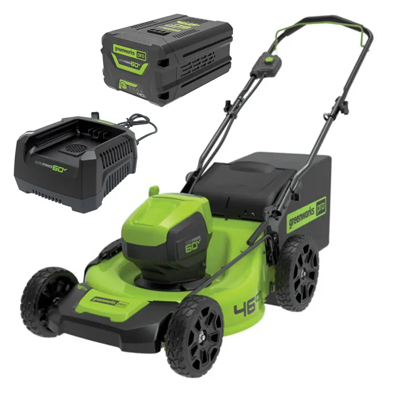 Greenworks 2502807 60V Pro 18'' 4Ah Mower Kit [2514807Au] - 60V 46Cm (18") Brushless Push Mower With 4Ah Battery And Charger 1