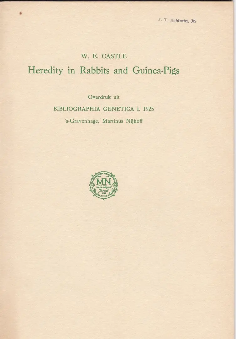 Heredity In Rabbits And Guinea-Pigs 1