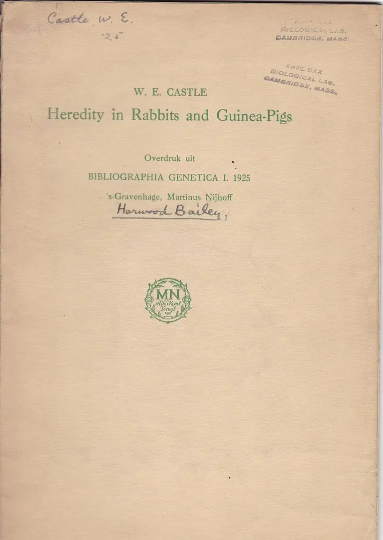 Heredity In Rabbits And Guinea-Pigs 1
