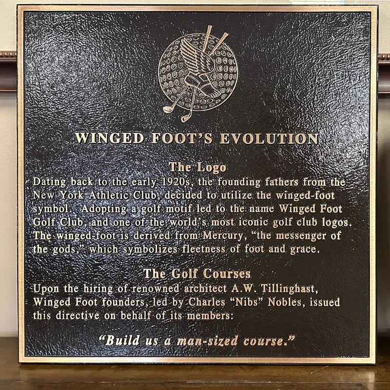 Historical Marker Plaque For Winged Foot Golf Club 1
