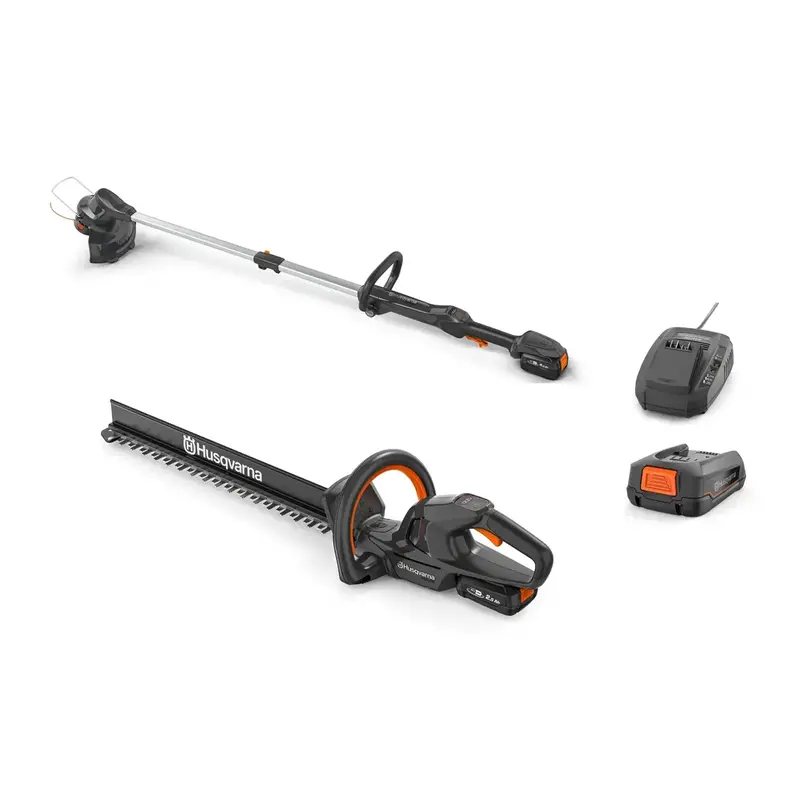 Husqvarna Aspire™ Grass Trimmer + Hedge Trimmer Bundle - With 2.5Ah Battery And Charger 1