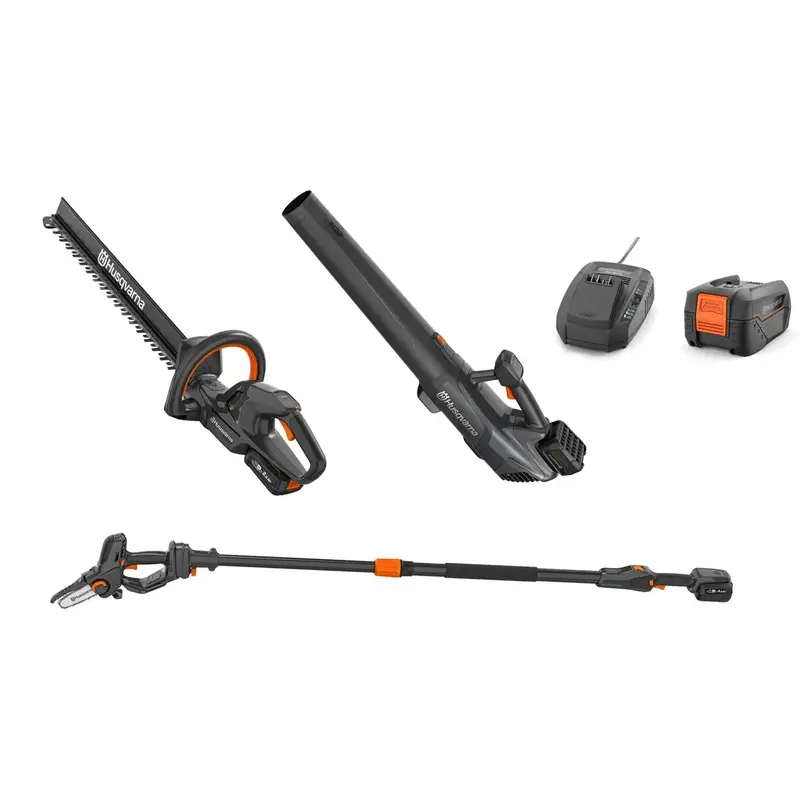 Husqvarna Aspire™ Hedge Trimmer + Blower + Pole Pruner Bundle - With 4.0Ah Battery And Charger 1
