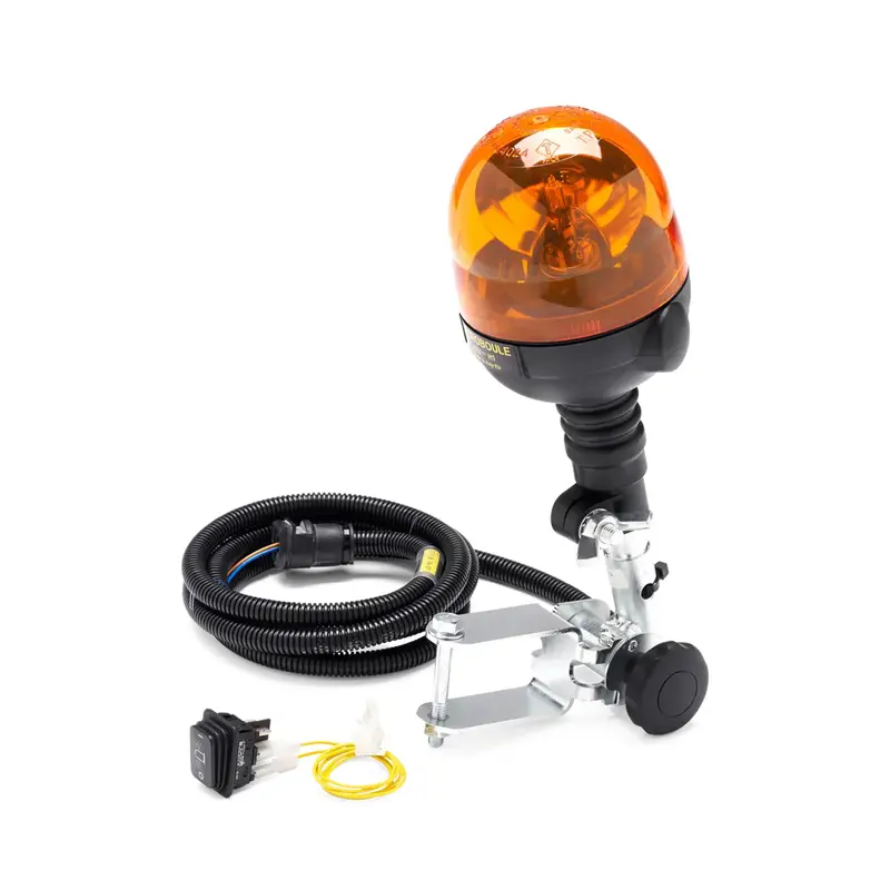 Husqvarna Beacon Light - Suits P525d, P525dx - Rotating Flashing Light, Rops Mounting, Post, Wires & Switch Included 1