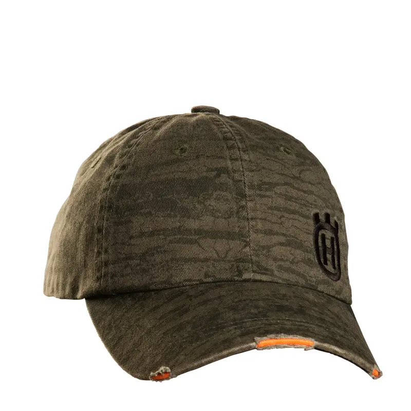 Husqvarna Xplorer Cap - Bark Camo - Vintage Dark Green Cap With Adjustable Leather Band 1