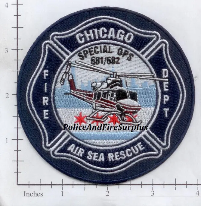 Illinois - Chicago Air Sea Rescue Special Operations Fire Dept Patch 1