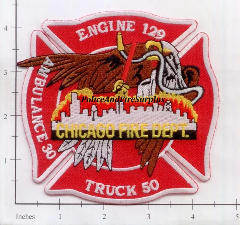 Illinois - Chicago Engine 129 Truck 50 Ambulance 30 Fire Dept Patch 1
