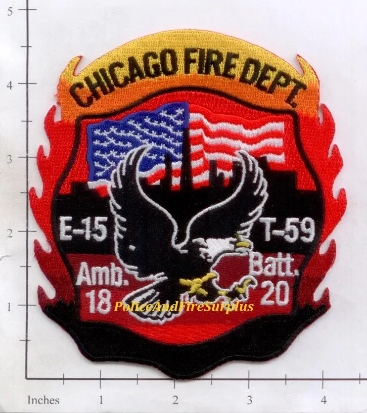 Illinois - Chicago Engine  15, Truck 59, Ambulance 18, Battalion 20 Fire Dept Patch 1