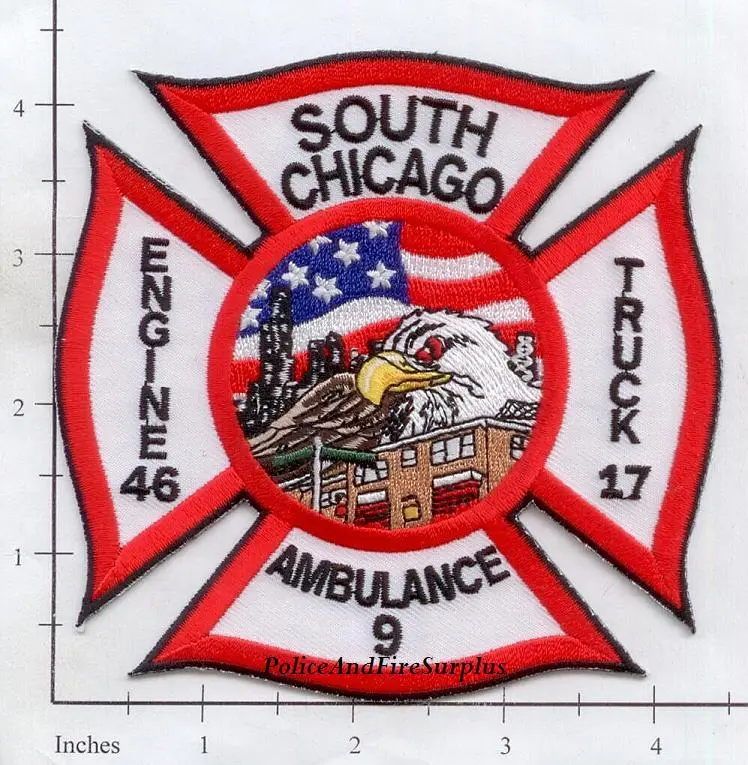 Illinois - Chicago Engine 46 Truck 17 Ambulance 9 Fire Dept Patch V2 1