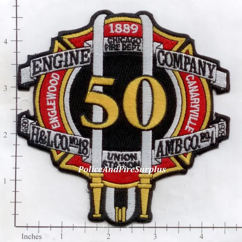 Illinois - Chicago Engine  50 Fire Dept Patch V2 1