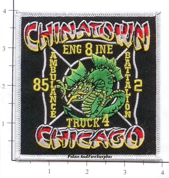 Illinois - Chicago Engine   8 Truck 4 Amb 85 Batt 2 Fire Dept Patch 1