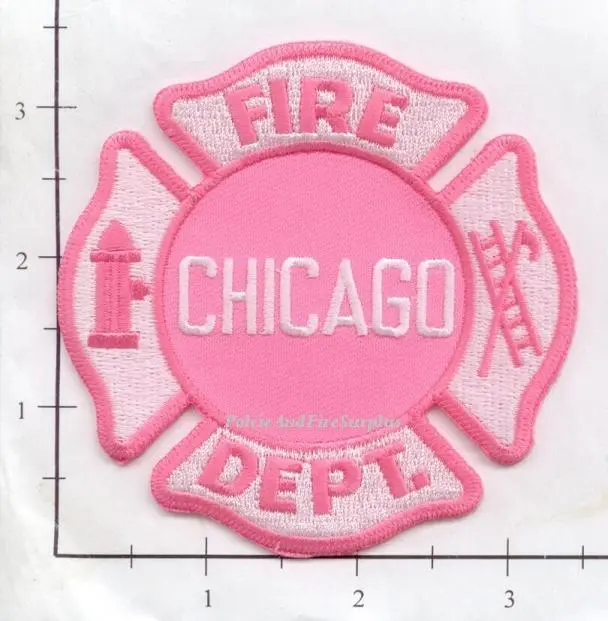 Illinois - Chicago  Fire Dept Patch V5 - Pink 1