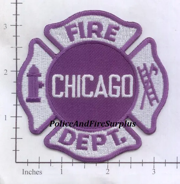 Illinois - Chicago  Fire Dept Patch V9 - Purple Cancer Awareness Fund Raiser 1