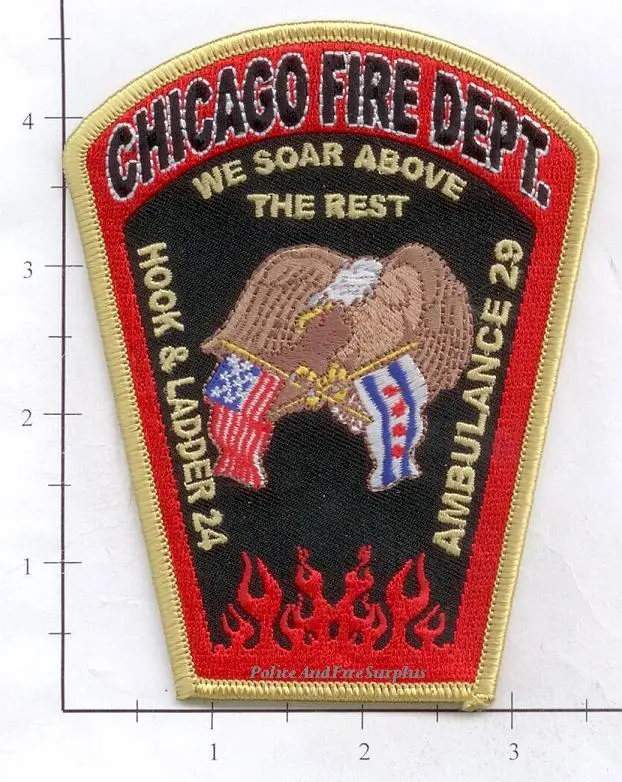 Illinois - Chicago Ladder 24 Ambulance 29 Fire Dept Patch 1