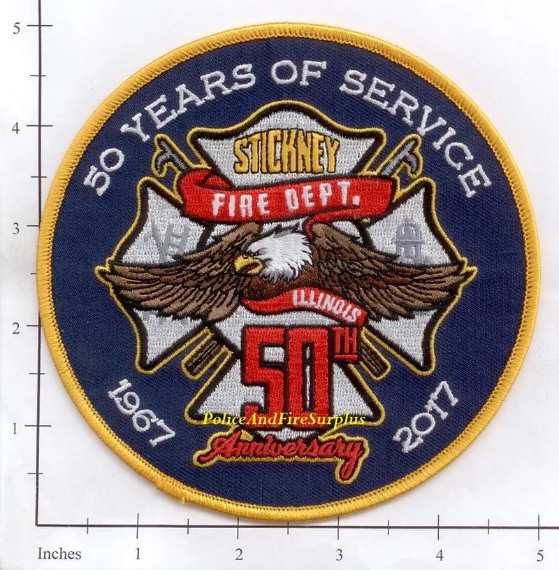 Illinois - Stickney Fire Dept Anniversary Patch V1 1