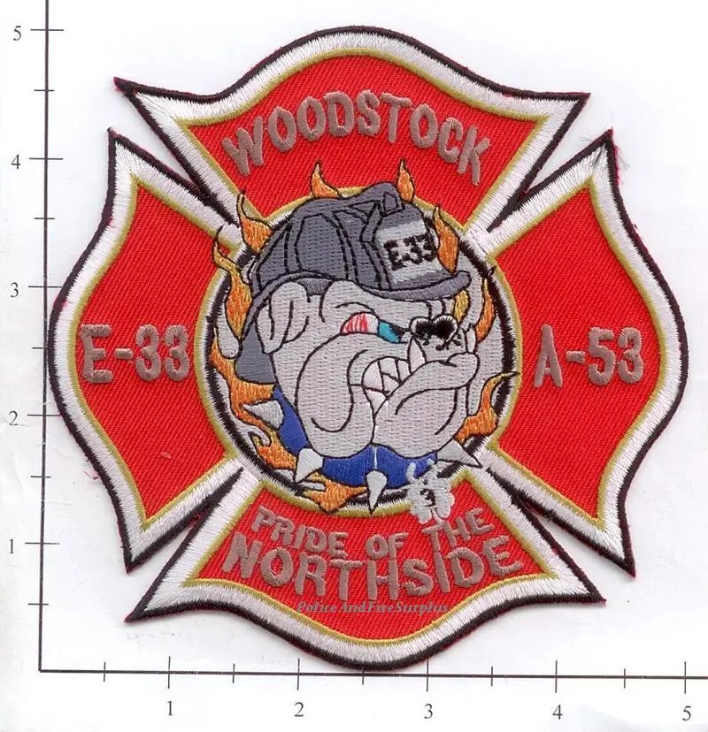 Illinois - Woodstock Engine 33 Ambulance 53 Fire Dept Patch 1
