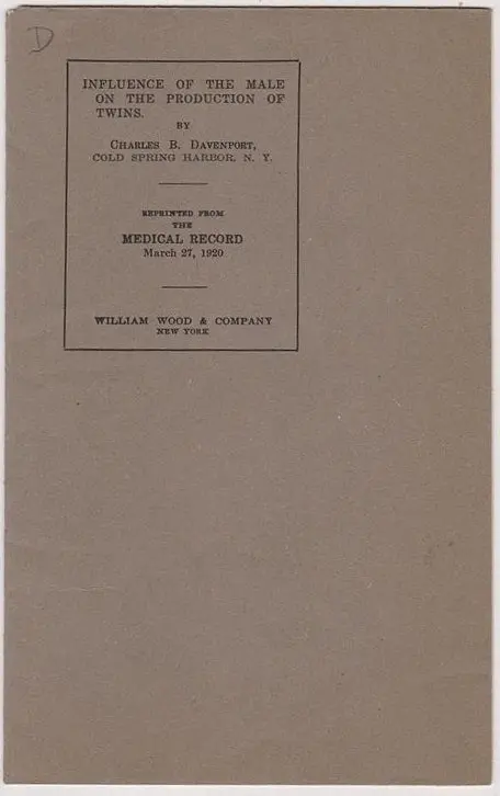 Influence Of The Male In The Production Of Human Twins 1