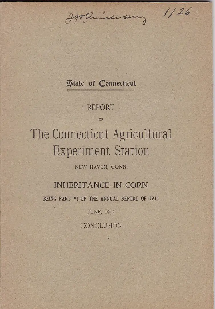Inheritance In Corn Being Part Vi Of The Annual Report Of 1911 1