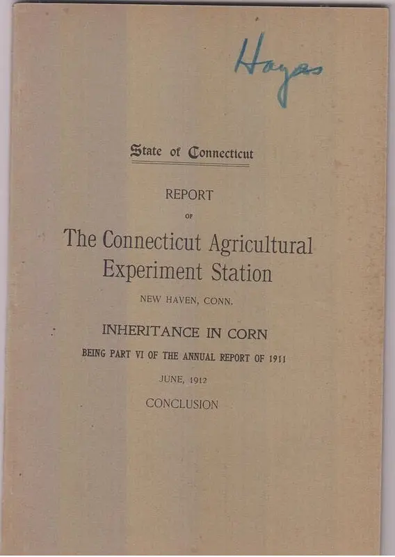 Inheritance In Corn, Being Part Vi Of The Annual Report Of 1911  By Hayes, H.K. 1