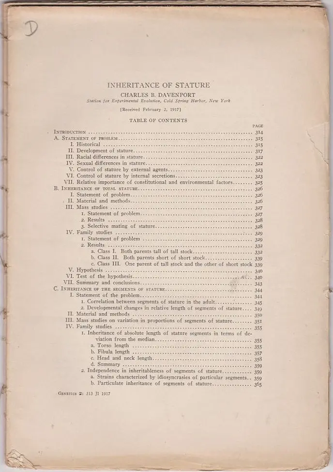 Inheritance Of Stature 1