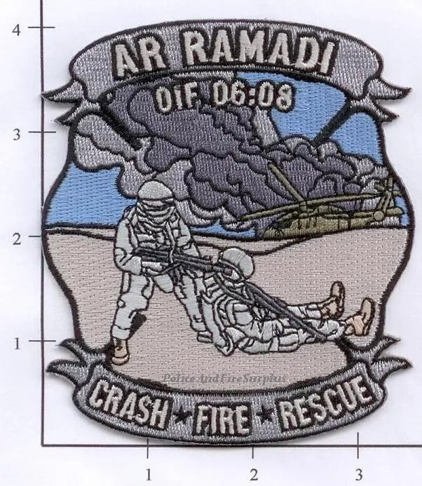 Iraq - Ar Ramadi Crash Fire Rescue Patch Oif 6-8 V2 1