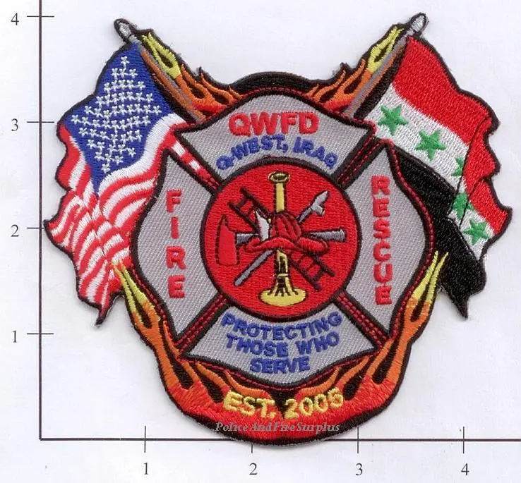 Iraq - Q-West Fire Dept Fire Rescue Patch 1