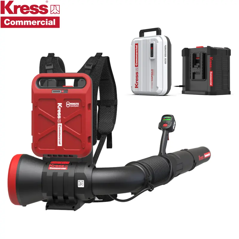 Kress Comm Kc500.9 60V Backpack Leaf Blower Kit - With 1X Kac815 Cybercapsule Battery + 1X Cyberplug Charger 1