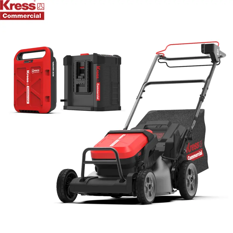 Kress Comm Kc711.9 51Cm Steel Deck Lawn Mower Kit - With 1X Kac810 Cyberpack Battery + 1X Kac840 Cyberplug Charger 1