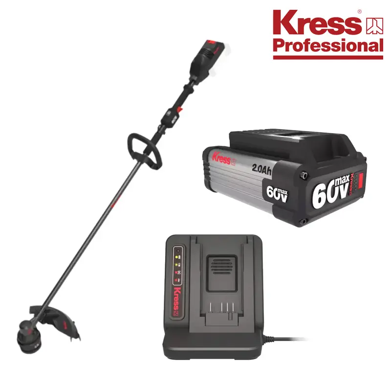 Kress Pro Kg160e.9 38Cm Cordless Trimmer Kit - Kg160e.9 Cordless String Trimmer With 1X Ka3000 Battery & 1X Ka3713 Charger 1