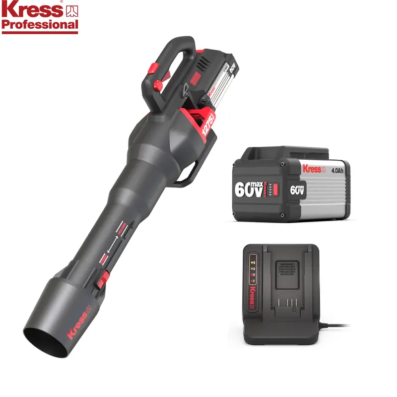 Kress Pro Kg560e.9 60V Handheld Leaf Blower Kit - 1X Kg560e.9 60V 18N Leaf Blower + 1X Ka3002 4Ah Battery + 1X Ka3714 5A Charger 1