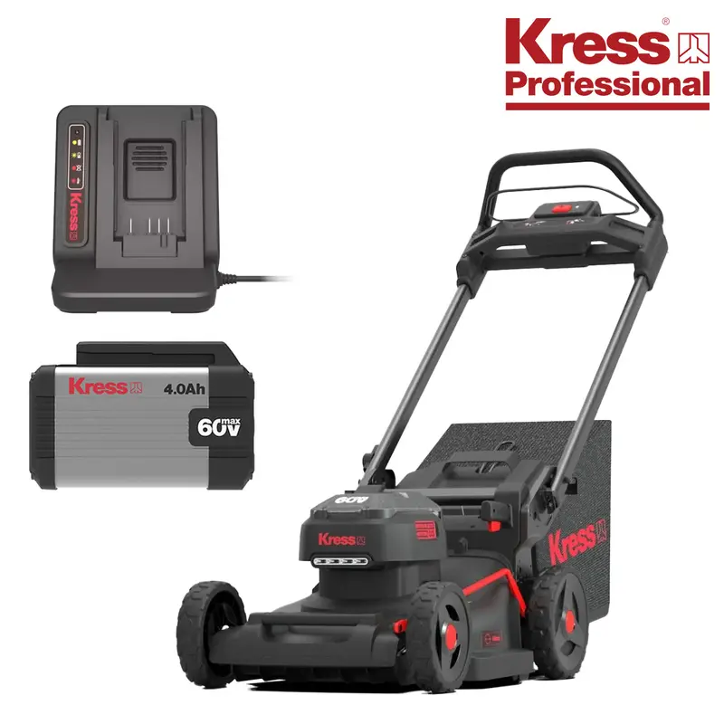 Kress Pro Kg756e.9 46Cm Mower Kit - Kress Kg756e.9 Brushless Mower With 1X Ka3002 Battery & 1X Ka3714 Charger 1