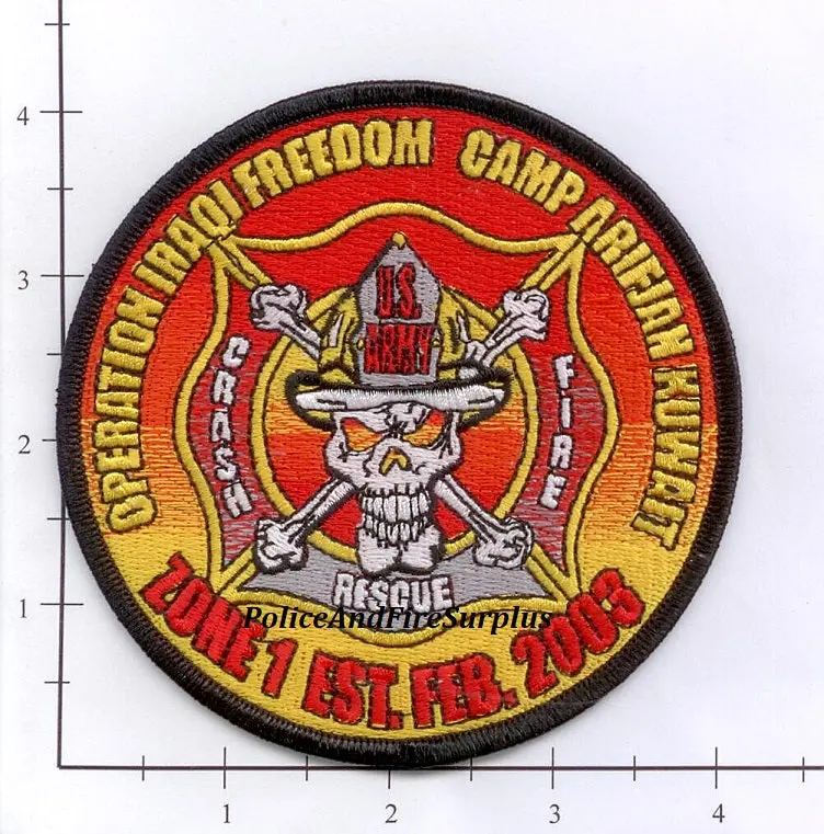 Kuwait - Camp Arifjan Us Army Air Base Crash Fire Rescue Patch 1