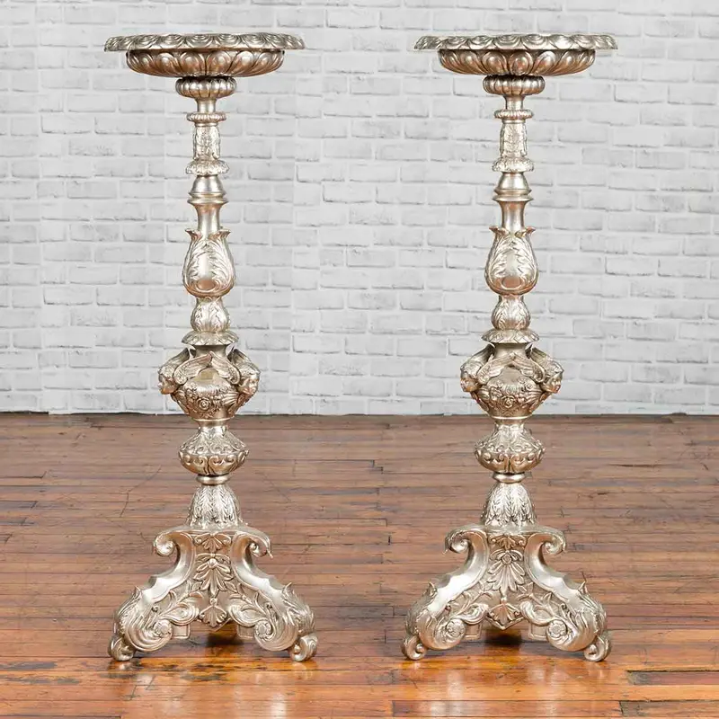 Large Baroque Style Candleholders 1