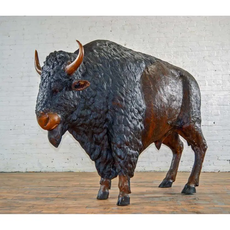 Large Bronze Bison Statue 1