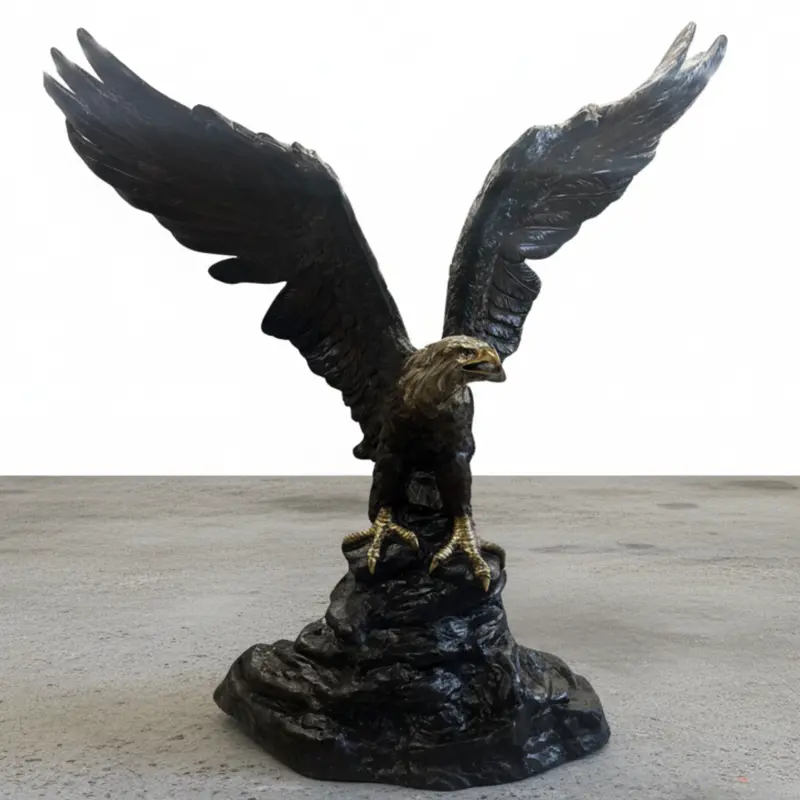 Large Bronze Commanding Eagle Statue 1