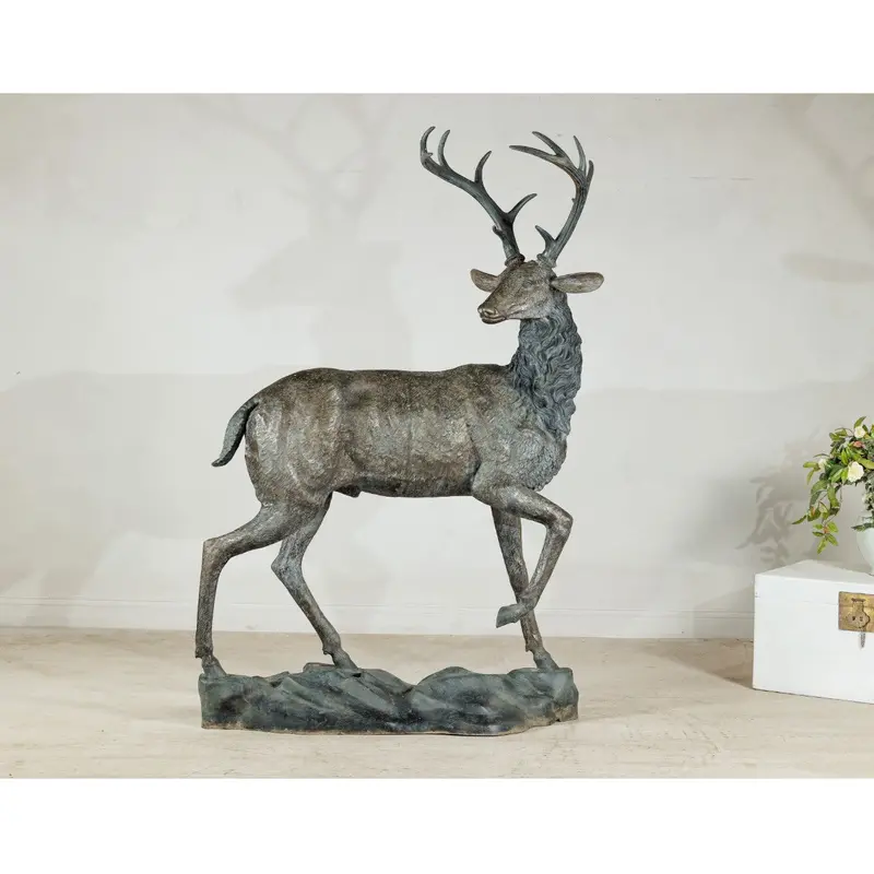 Large Bronze Stag Statue 1
