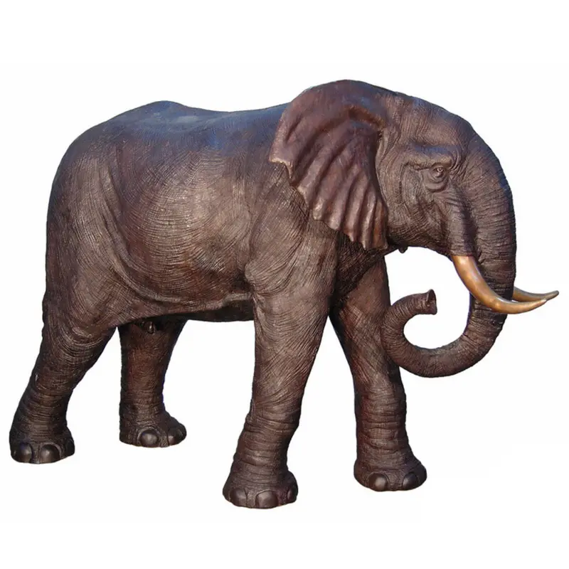 Large Tall Bronze Elephant Statue Walking 1