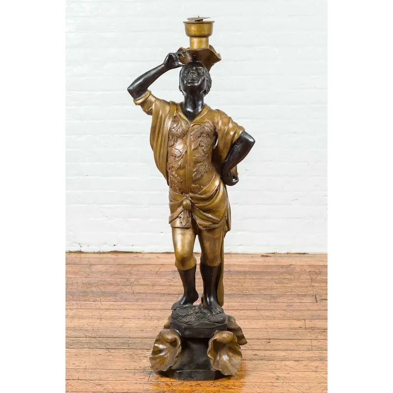 Large Vintage Bronze Candleholder 1