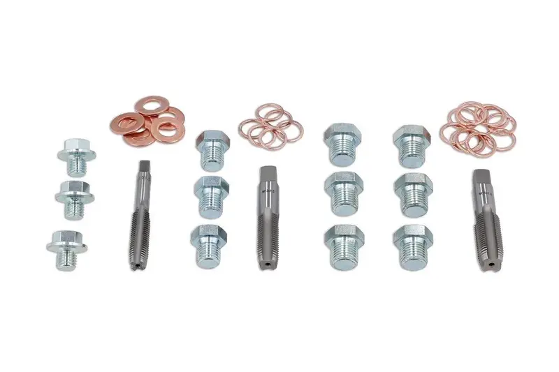 Laser 39Pc Oil Drain Plug Thread Repair Kit M11 M13 M15 In Eva Foam Tray 8701 2