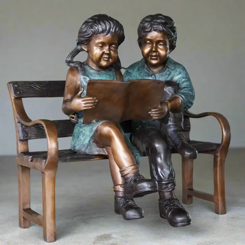 Learning Together Bronze Statue 2