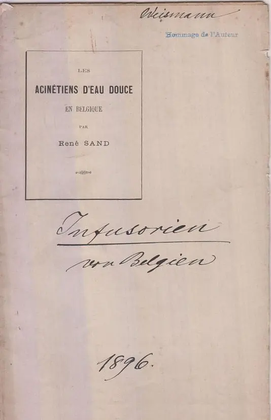 Les Acinetiens D'eau Douce En Belgique  By Sand, Rene 1