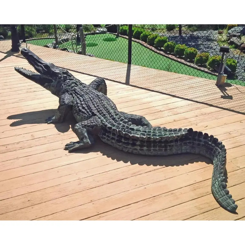 Life-Size Bronze Alligator Statue 1